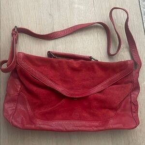 Red suede Leather Zara Women's Bag